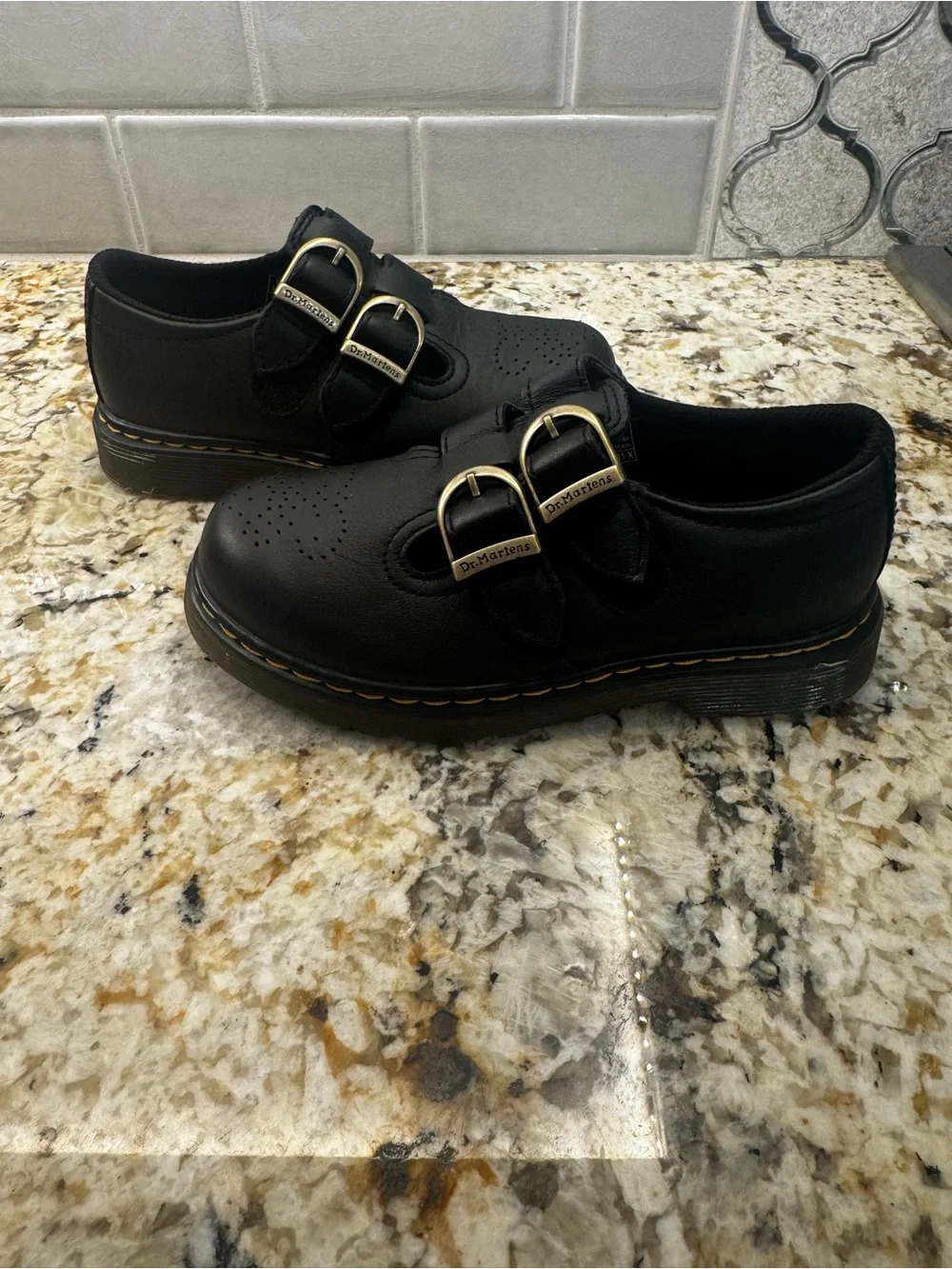 Dr. Martens Kids Black Double-Buckle Dress Shoes